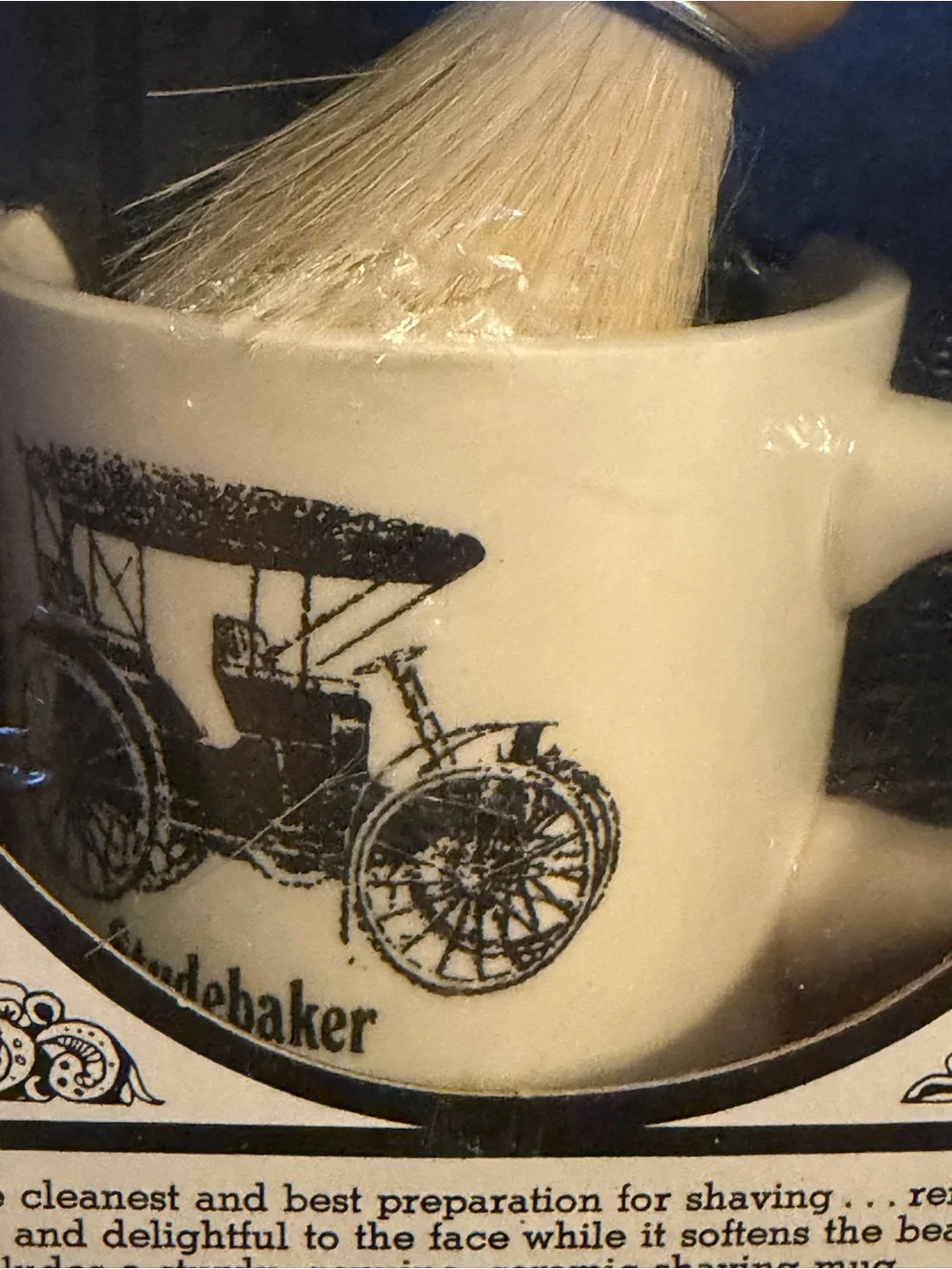 Vintage New Old Stock Barbershop Old Fashion Luxury Shaving Mug and Brush NIB